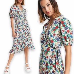 Topshop Multicolor Floral Midi Dress